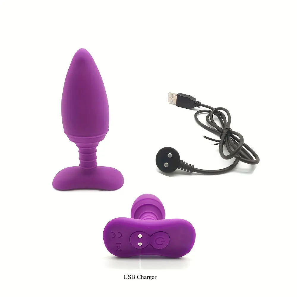 USB Rechargeable Heated Vibrating Anal Plug for Women